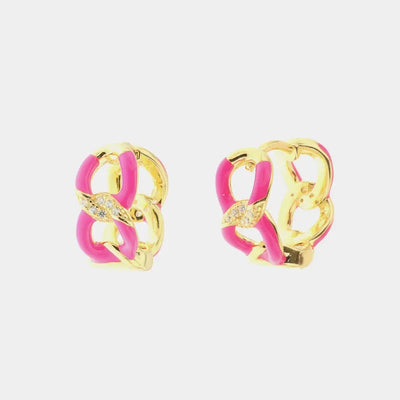 Orecchini in Argento 925 intrecci con smalti colorati e zirconi bianchi