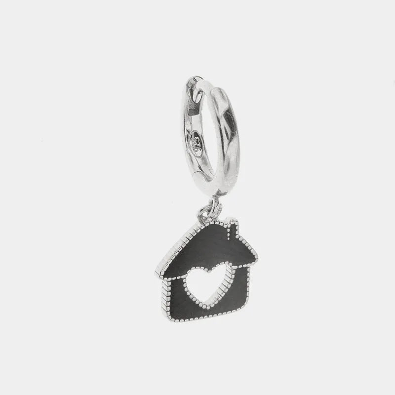 MonoOr in Argento 925 a forma di casa con smalto nero BYS - gioiello BySimon