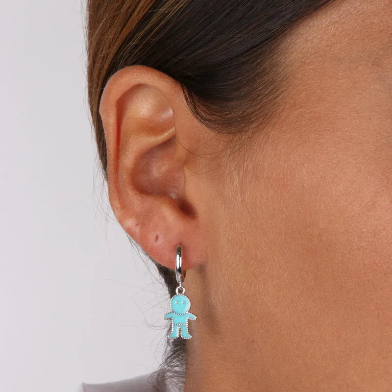 MonoOr in Argento 925 a forma di bimbo con smalto azzurro BYS - gioiello BySimon