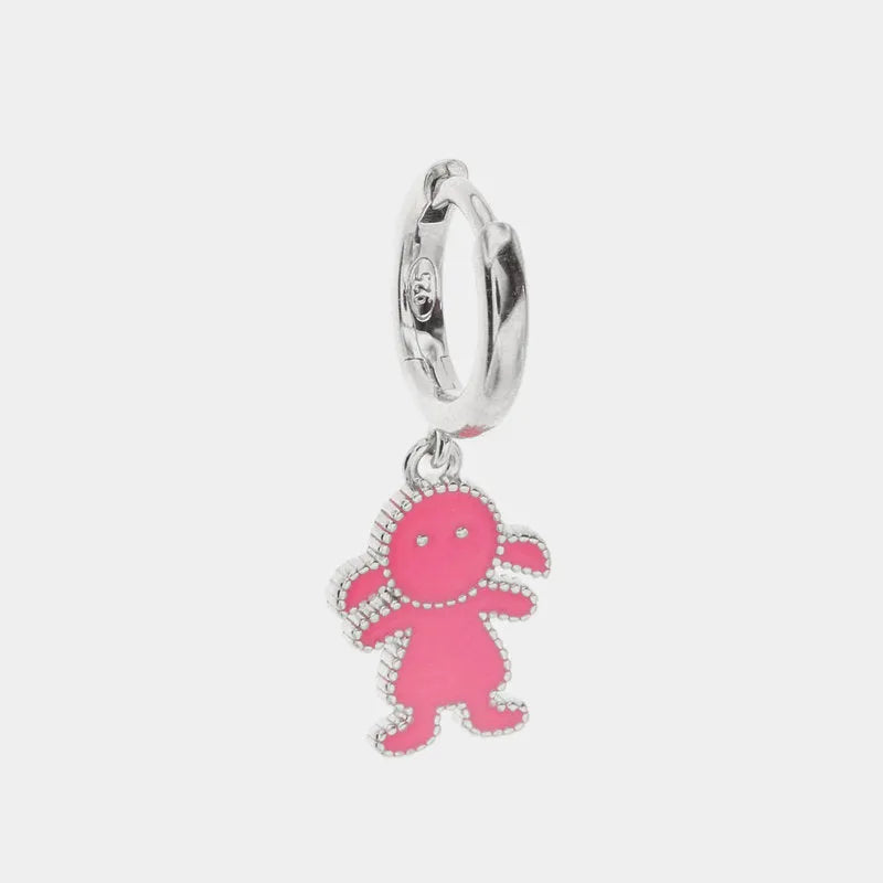 MonoOr in Argento 925 a forma di bambina con smalto rosa BYS - gioiello BySimon