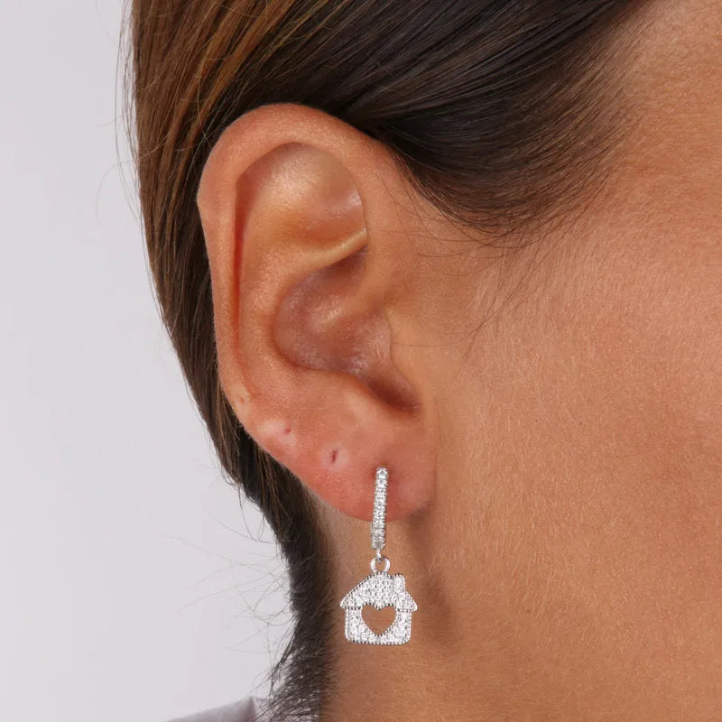MonoOr in Argento 925 con pendente a forma di casa impreziosito da zirconi bianchi BYS - gioiello BySimon