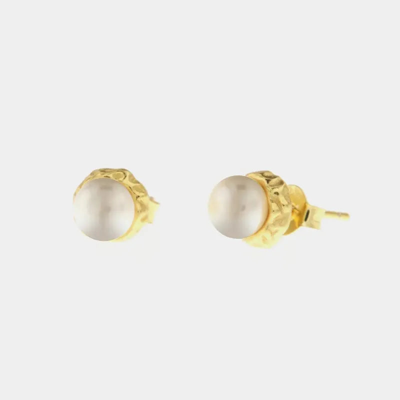 Orecchini in Argento 925 con perle e dettagli stilizzati