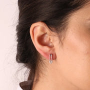 Orecchini in Argento 925 a spilla con dettaglio in zirconi bianchi