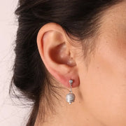 Orecchini in Argento 925 con campanella portafortuna tempestata da zirconi bianchi