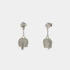 Orecchini in Argento 925 con campanella portafortuna tempestata da zirconi bianchi