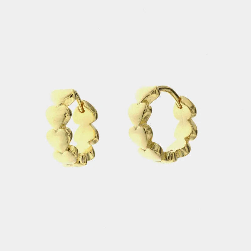 925 Silver circle earrings with hearts