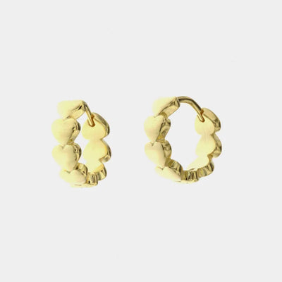 Orecchini in Argento 925 a cerchietto con cuori