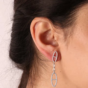 Orecchini in Argento 925 ovali con zirconi bianchi