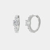 Orecchini in Argento 925 cerchietti con chiusura a scatto con zirconi bianchi