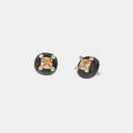 Orecchini in Argento 925 con smaltatura nera e zircone color champagne SIMEONE - gioiello BySimon