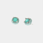 Orecchini in Argento 925 con smalto color acqua marina e zircone effetto ghiaccio