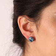 Orecchini in Argento 925 con zirconi blu e bianchi