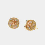 Orecchini in Argento 925 con zirconi bianchi e zircone centrale color champagne