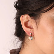 Orecchini in Argento 925 a forma quadrata con cristalli