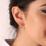 Orecchini in Argento 925 cerchi impreziositi da cristalli multicolor pendenti