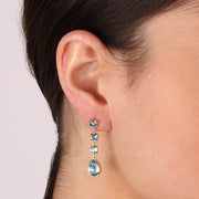 Orecchini in Argento 925 con cristalli pendenti acquamarina