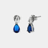 Orecchini in Argento 925 con punto luce pendente di colore blu