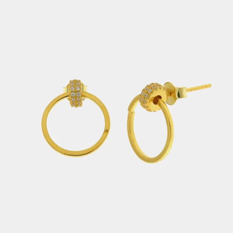 Orecchini in Argento 925 a cerchio con zirconi