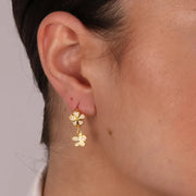 Orecchini in Argento 925 a cerchietto a forma di fiore con pendente a forma di farfalla