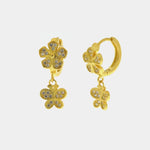 Orecchini in Argento 925 a cerchietto a forma di fiore con pendente a forma di farfalla