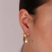 Orecchini in Argento 925 a cerchietto con stella pendente