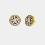 Orecchini in Argento 925 a lobo con zirconi multicolor