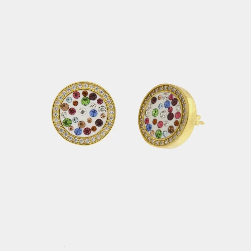 Orecchini in Argento 925 a lobo con zirconi multicolor