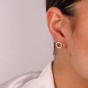 Orecchini in Argento 925 a lobo con albero della vita impreziosito da zirconi bianchi