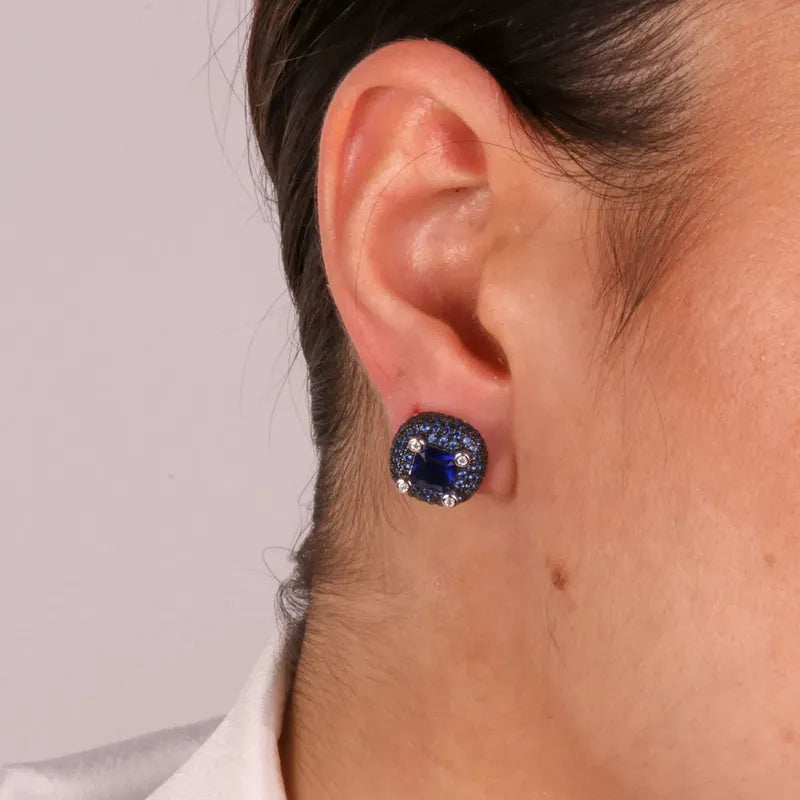 Orecchini in Argento 925 con zirconi blu