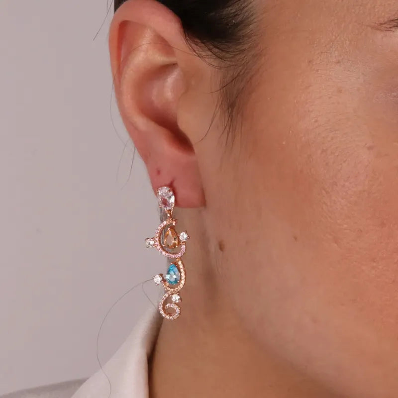 Orecchini in Argento 925 con zirconi multicolor