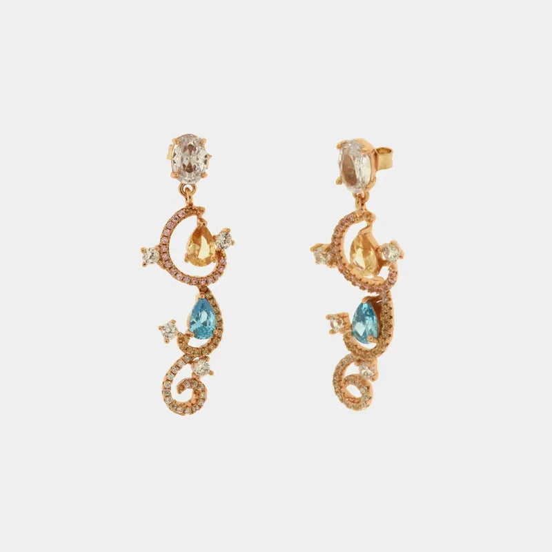 Orecchini in Argento 925 con zirconi multicolor