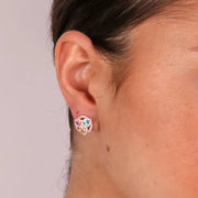 Orecchini in Argento 925 a lobo con zirconi multicolor