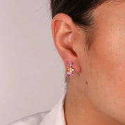 Orecchini in Argento 925 a lobo con zirconi multicolor