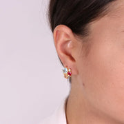 Orecchini in Argento 925 a lobo con zirconi colorati