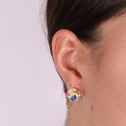 Orecchini in Argento 925 a lobo con zirconi colorati