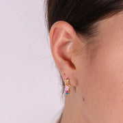 Orecchini in Argento 925 a cerchio con zirconi colorati