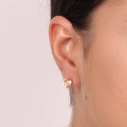 Orecchini in Argento 925 a lobo con punto luce a forma di cuore