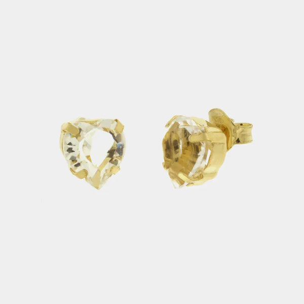 Orecchini in Argento 925 a lobo con punto luce a forma di cuore - BYSIMON gioielli