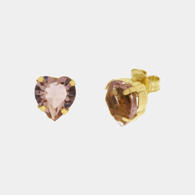925 Silver lobe earrings with heart-shaped light point