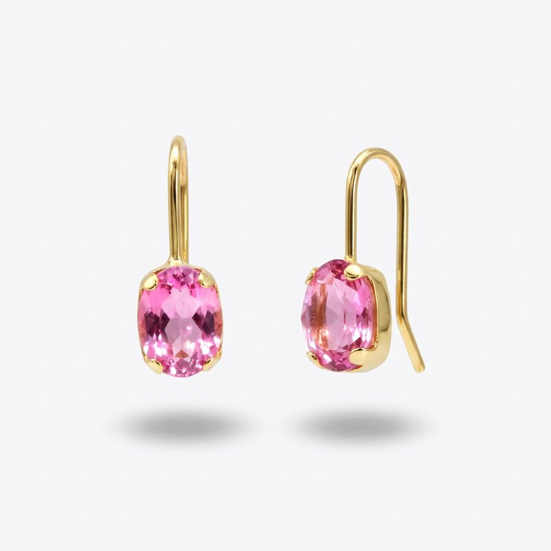 Orecchini in Argento 925 monachina con punto luce rosa - BYSIMON gioielli