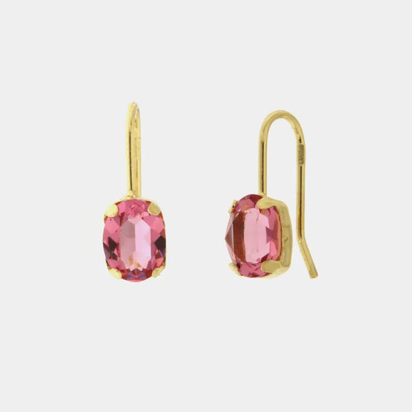 Orecchini in Argento 925 monachina con punto luce rosa - BYSIMON gioielli
