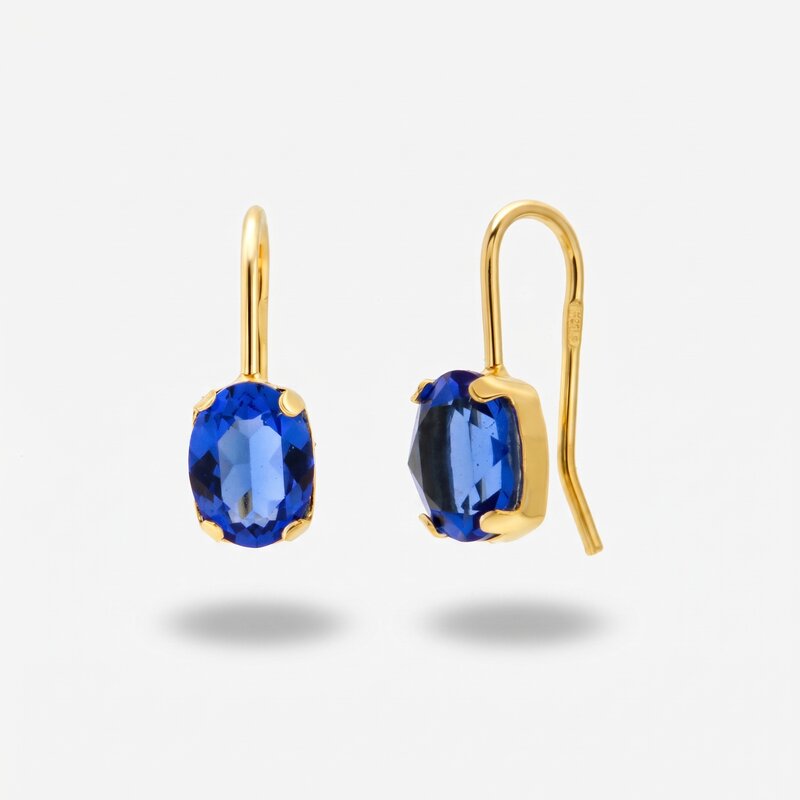 Orecchini in Argento 925 monachina con punto luce blu - BYSIMON gioielli