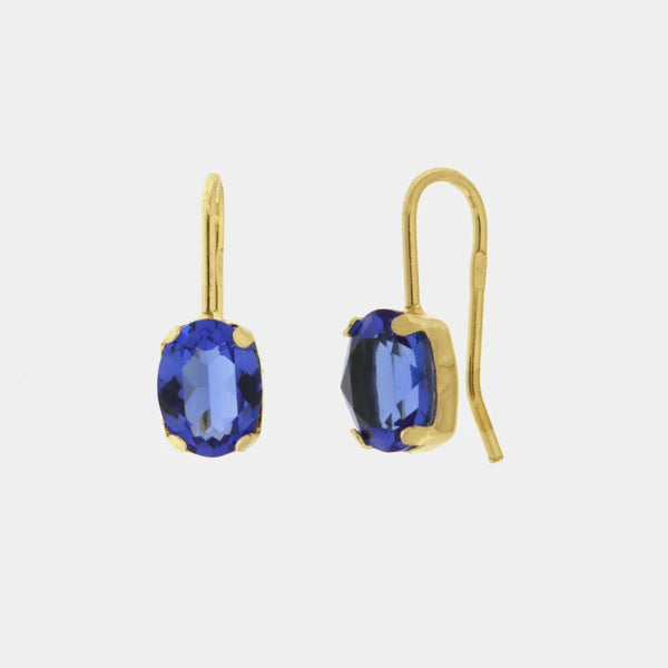 Orecchini in Argento 925 monachina con punto luce blu - BYSIMON gioielli