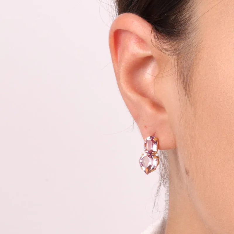 925 Silver earrings with light points and heart