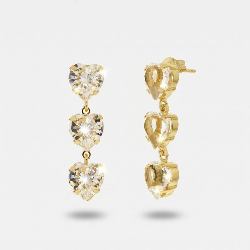 Orecchini in Argento 925 con cuori pendenti - BYSIMON gioielli