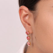 Orecchini in Argento 925 con cuori pendenti rosa