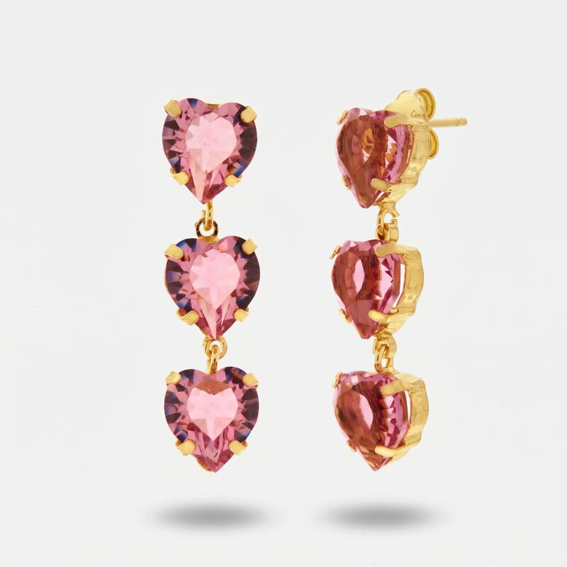 Orecchini in Argento 925 con cuori pendenti - BYSIMON gioielli