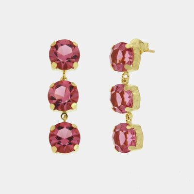 Orecchini in Argento 925 con punti luce pendenti rosa