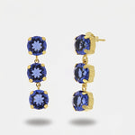 Orecchini in Argento 925 con punti luce pendenti blu - BYSIMON gioielli