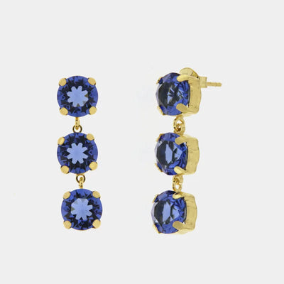 Earrings in 925 Silver with blue pendant light points